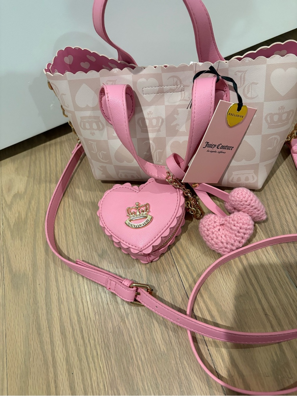 New Juicy Couture sweet break time mini Pink Tote Bag - Picture 10 of 10